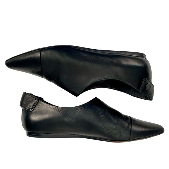 Vince Noel Cap Toe Shoe Womens Black Leather Size 8.5M Designer Contemporary - Picture 8 of 16